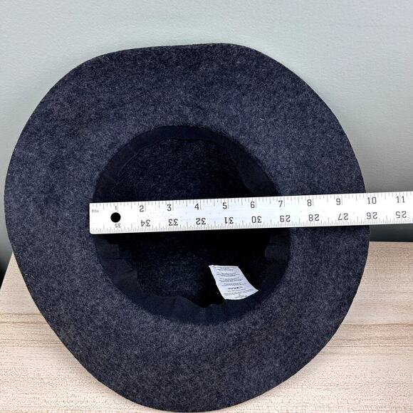 Rip Curl 100% Wool Felt Hat Braided Hat Band Charcoal Natural Fiber Accessories - Picture 8 of 10